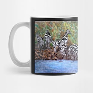 ZEBRAS WATER POND Mug